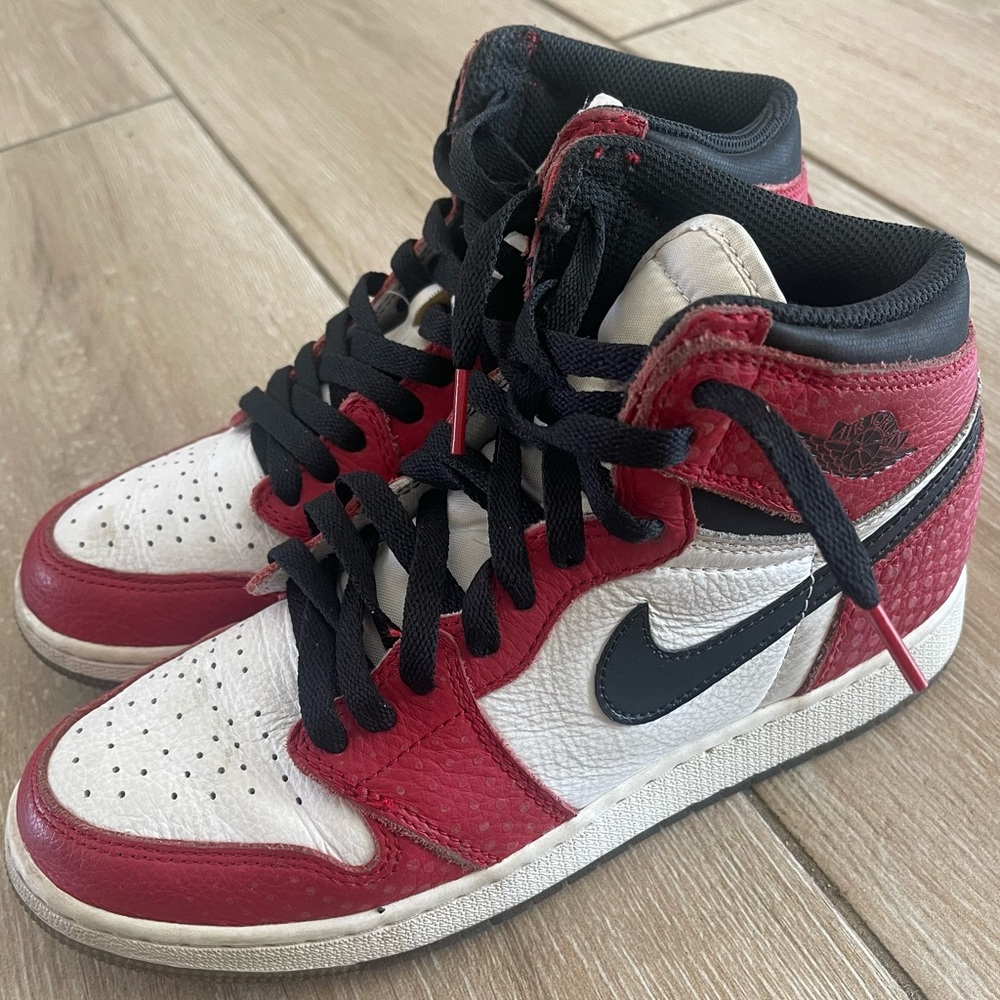Nike Air Jordan 1 High Og Origin Story GS Spider-Man Size 7Y 575441-602